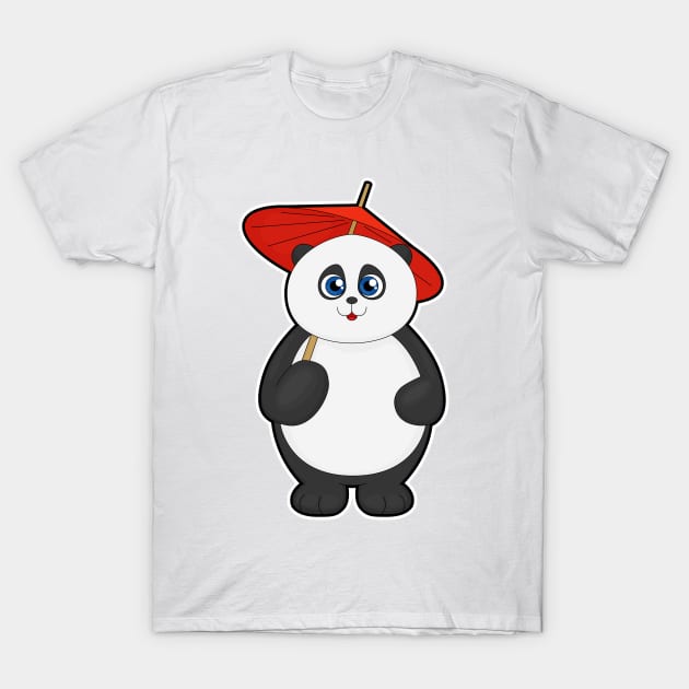 Panda with Umbrella T-Shirt by Markus Schnabel